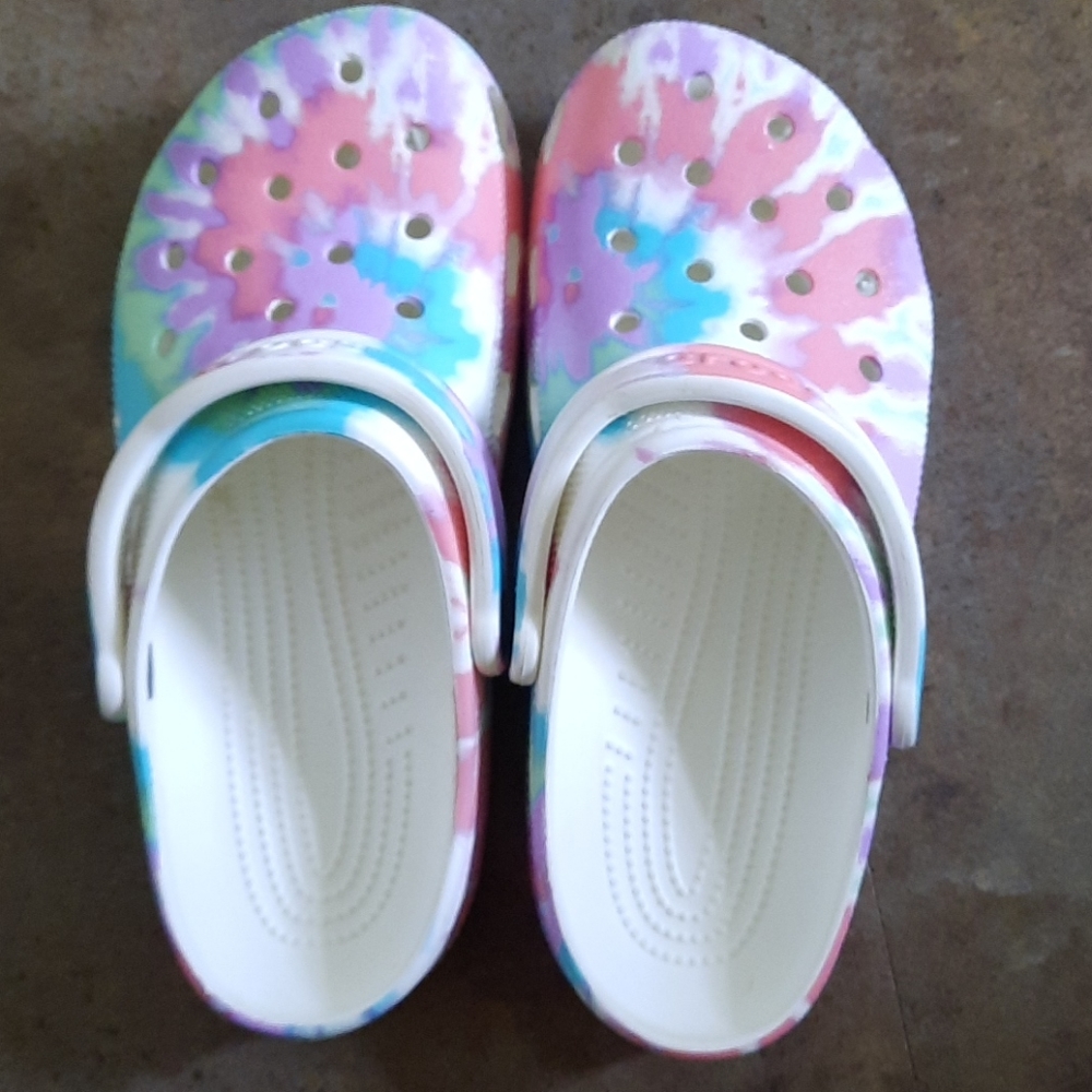 Tie dye crocs